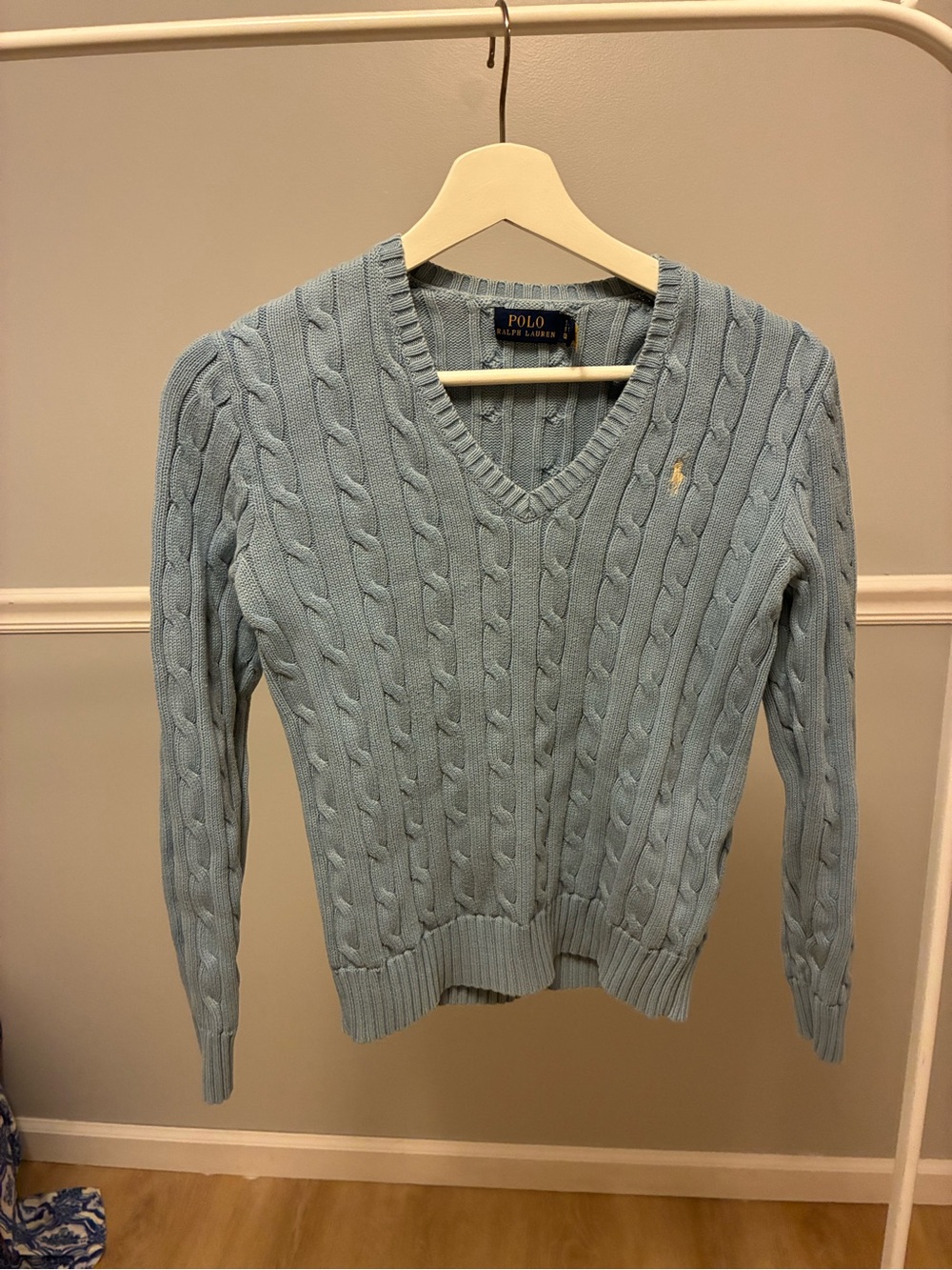 Polo Ralph Lauren  Cable-Knit Cotton V-Neck Sweater